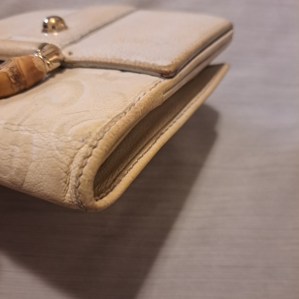 Gucci ivory white bamboo D-ring bifold wallet - Picture 13 of 14